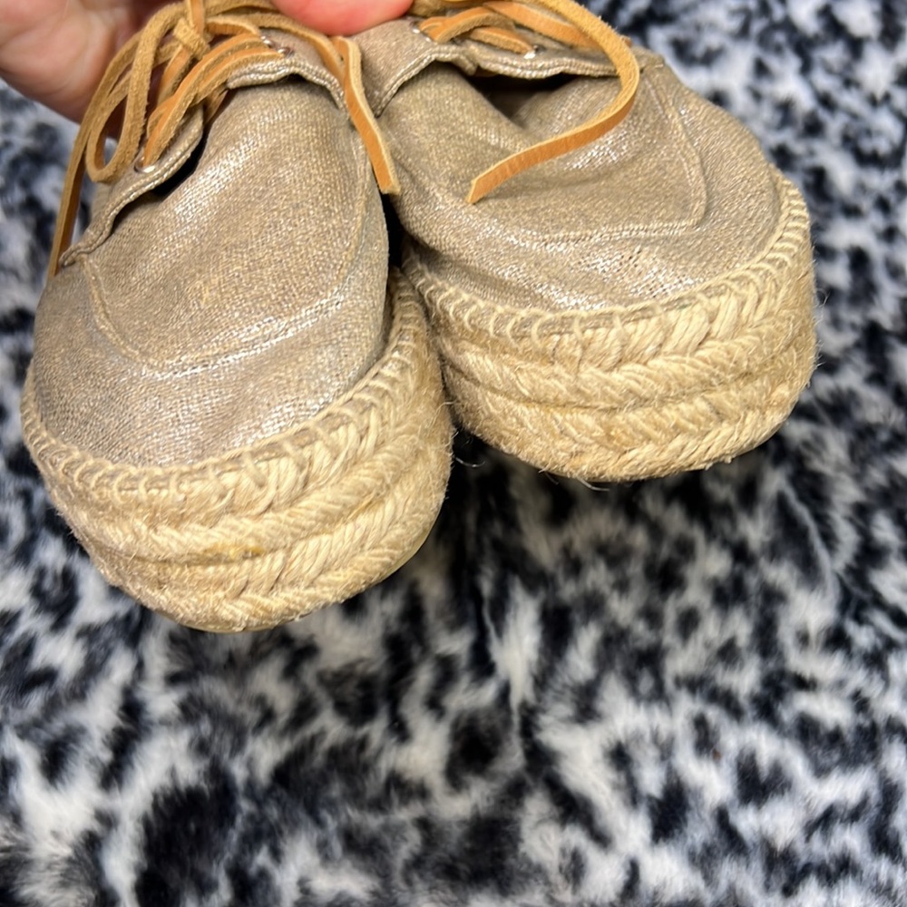 Tory Burch Natural Canvas Espadrille with Tan Leather Laces - Picture 9 of 12